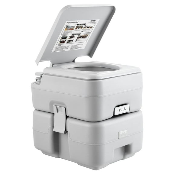 Portable Toilet for Camping & Travel,5.3 Gallon Detachable Waste Tank with 3.2 Gallon Flush Tank,Push-Button Fresh Water Flush,Leak-Proof & Odor-Free Portable Toilet with Carry Bag for RV,Car,Boat