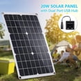 thumbnail image 1 of Tignapoo 20W Monocrystalline Solar Panel for Outdoor Power Charging, Portable Solar Generator, FETRON ENERGY Certified CE, 1 of 3