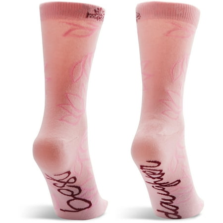 Pavilion - Best Daughter Pink Lotus Flower Patterned Women's Crew (Best Socks To Wear With Jordans)