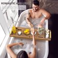 thumbnail image 5 of Bambloom Luxury Bathtub Tray,Bamboo Bathtub Table Tray with Premium Leather Grip and Non-Slip Pat,Walnut, 5 of 7