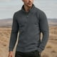 thumbnail image 1 of pstuiky Camisas para hombre de manga larga, Top cálido de terciopelo alemán con media cremallera y cuello alto de manga larga de color liso para hombre Tops de hombre s, 1 of 5