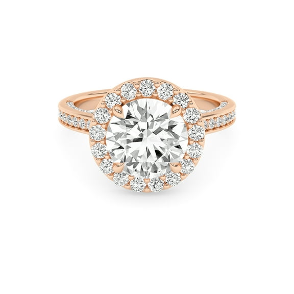 IGI Certified 2.40 Carat (ctw) Halo Solitaire Engagement Ring For Womens, Round Lab Grown Diamond Promise Ring For Her In 18k Solid Rose Gold | F-G, VS-SI Quality Ring Size-9.5