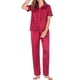 thumbnail image 5 of Conjuntos de pijama Prolriy para mujer, pijamas casuales de 2 piezas para hombre, blusa de manga larga con botones, satén de seda, ropa de dormir de dos piezas, traje, pantalón, pijama, conjuntos de, 5 of 8