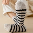 thumbnail image 4 of Mikilon Men's Coral Velvet Striped Socks Winter Thicken Warm Middle Tube Socks, 4 of 8