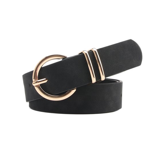 HUANLEDASH Women Belt Solid Color Wide Anti-break Adjustable Multi Small Holes Match Clothes Alloy Buckle Smooth Dress Waistband Clothes Accessory