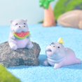 thumbnail image 4 of AOOOWER 4Pcs Resins Hippo Mini Sculpture Home Office Desk Landscape Decorative Gift Item, 4 of 8