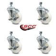thumbnail image 2 of 4 Inch Nylon Wheel Swivel 3/8 Inch Threaded Stem Caster Set with Brake SCC, 2 of 2