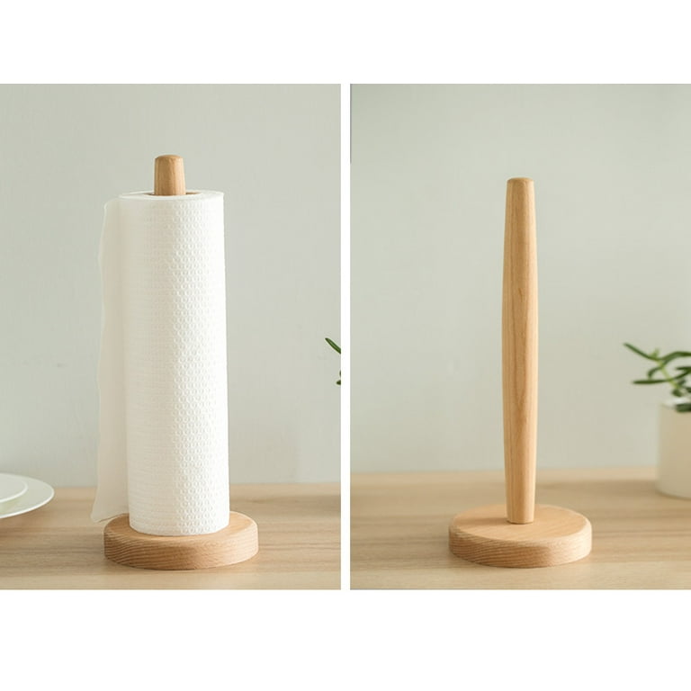 Japanese-style Solid Wood Paper Roll Holder Kitchen Vertical Beech Paper  Towel Rack Small Flower Rag Rack
