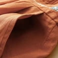 thumbnail image 5 of Bermuda Shorts for Women Summer Casual Elastic Waist Wide Leg Loose Fit Cotton Linen Boho Beach Shorts with Pockets, 5 of 7