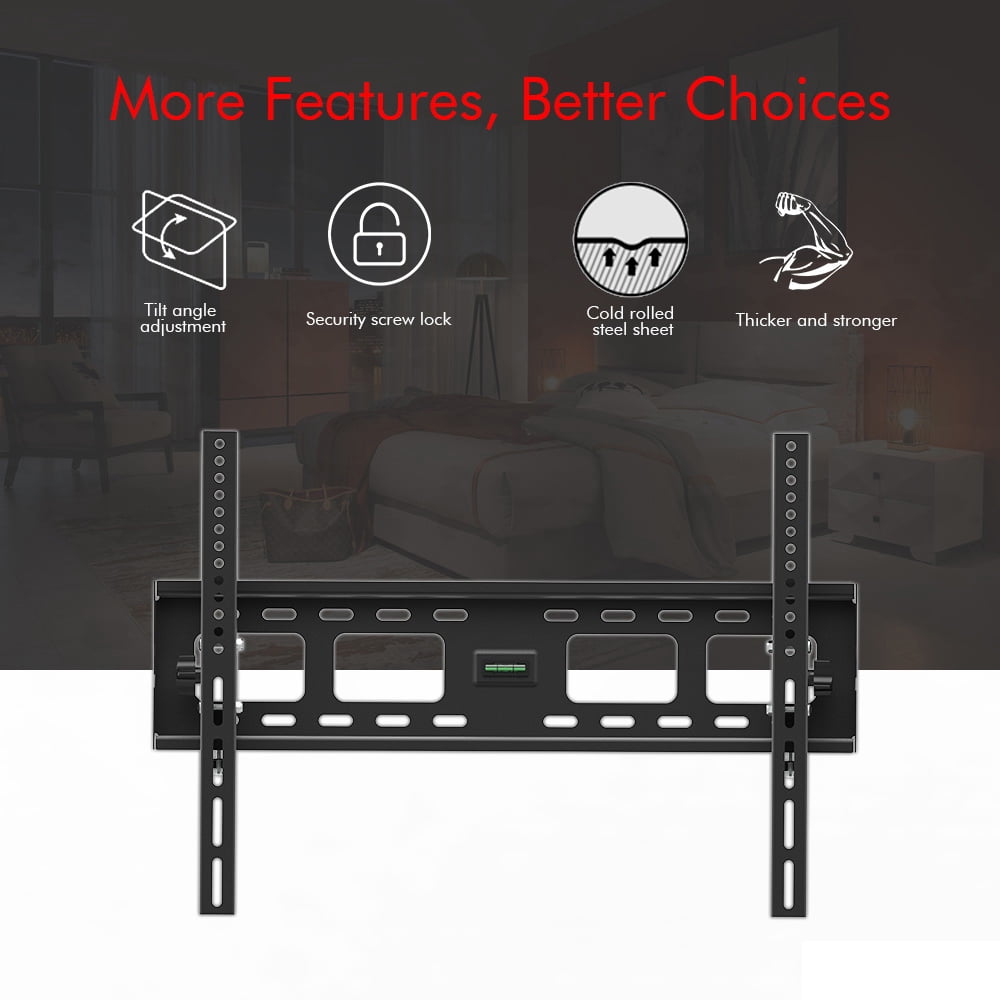 UWR-Nite TV Mount Fixed for Most 32-70 Inch LED, LCD and Plasma TV, TV Wall Mount TV Bracket up to VESA 600x400mm and 110 LBS Loading Capacity, Low Profile and Space Saving Flat Mount