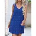 thumbnail image 4 of Women'S Casual Summer Sun Dresses Polka Dot Beach Cover Up V Neck Sleeveless Tank Dress with Pockets Blue L, 4 of 8