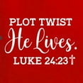 thumbnail image 5 of Wild Bobby Plot Twist He Lives Luke 24:23 Inspirational/Christian Women Graphic Long Sleeve Tee, Red, X-Large, 5 of 5