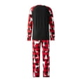 thumbnail image 4 of Gureui Matching Family Holiday Christmas Pajamas Set,Elk Print Plaid Long Sleeves Crew Neck Tops+Elastic Waist Pants for Couples Children Baby Dog Sleepwear Set, 4 of 9
