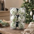 thumbnail image 7 of 2026 Christmas Home Party Decor 8CM Toile Print Fabric Wrapped Christmas Ornaments Balls 6PCS Vintage Chinoiserie Xmas Tree Hanging Decorations With Velvet Ribbon Celebration Party Supplies, 7 of 7