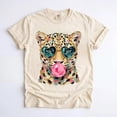 thumbnail image 3 of Leopard Bubblegum Sunglasses T-Shirt, Retro Animal Print Wildcat Graphic Tee, 3 of 4