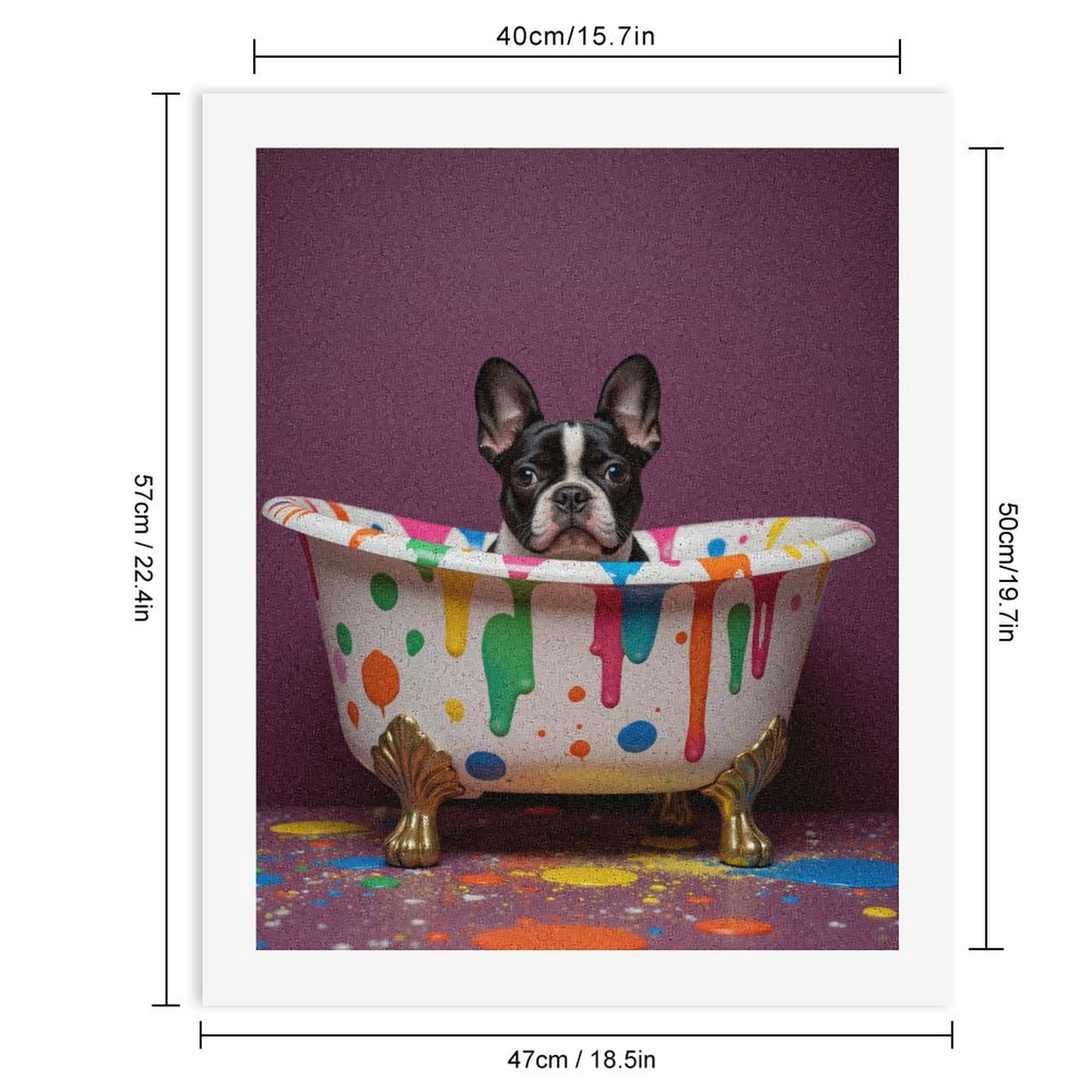 Paint By Numbers Kit for Adults Beginner - DIY Bubble Bath Canine Splatter Art Canvas Painting Kits for Adults, Frameless Paint By Number for Adults for Home Wall Decor 16x20 Inch