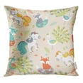 thumbnail image 1 of RYLABLUE Coloré Mignon Motif Licorne Sauvage Forêt Zoo Jeter Taie d'Oreiller Housse de Coussin, 1 of 1