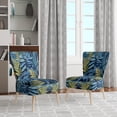 thumbnail image 2 of Designart « Blue Ferns Cobalt Charm II » Fauteuil d'Appoint Rembourré à Fougères Bleues - Fauteuil Moderne pour Salon, 2 of 7