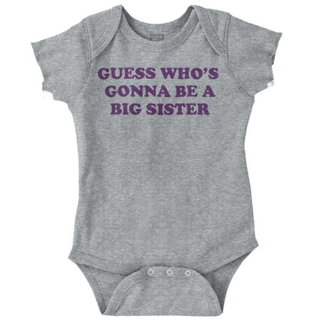 

Guess A Big Sister Older Family Siblings Bodysuit Jumper Girls Infant Baby Brisco Brands 12M