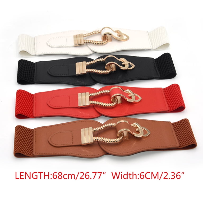 Leather Wide Corset Waist Belt red Buckle Goth Punk Skinny For Ladies Dresses 1PC Belt Red Women Corset Belt Wide Leather Waist Belt for  main image 3
