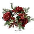 thumbnail image 3 of Eespoir Christmas Candle Rings Wreaths, Red Fruit Candlestick, Christmas Decor Ornaments, Greenery Candle Rings, for Candle Lantern Wedding Centerpiece Party Home Table Decor, 3 of 8