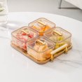 thumbnail image 1 of Cabilock Dry Fruit Tray with Lid Divided Snack Serving Bowls Plastic Compartment Appetizer Food Display Dish Platter Party Wedding Nuts Plate Food Storage Box Containers, 1 of 8