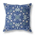 thumbnail image 5 of Amrita Sen Designs  18 x 18 in. Paisley Leaf Geo Broadcloth Indoor & Outdoor Zippered Pillow - Midnight Blue, Beige & White, 5 of 5