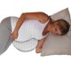 thumbnail image 1 of Almohada de cuña para embarazo, almohada de maternidad de apoyo compacto para espalda, rodillas, piso pélvico en casa, oficina y viajes con funda de punto lavable, rayas modernas grises, 1 of 10