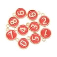 thumbnail image 2 of 2x10pcs 0-9 Número de esmalte Pendants Joyas de bricolaje haciendo accesorio decorativo de superficie lisa 4 piezas, 2 of 10