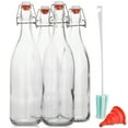 thumbnail image 2 of Botella de vidrio AYL con tapa abatible de 1 L, paquete de 4, hermética, 2 of 9