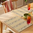 thumbnail image 4 of Khaki Flower Branch Placemats Set of 4 Spring Summer Farmhouse Botanical Place Mats Indoor Wipeable Table Mats Washable Cloth Dining Table Placemats for Kitchen Holiday Party Home Decor 13x19 Inch, 4 of 9