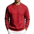thumbnail image 2 of Men's Crewneck Sweatshirt Casual Solid Pullover Hoodless Standard Fit Athletic Work Out Gym Sweat Shirts, 2 of 9
