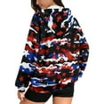 thumbnail image 2 of Renewold Camo American Flag Womens Oversized Zip Up Hoodies Fashion Hooded Pullover Jackets Sweatshirts Long Sleeve Y2K Hoodies Fleece Sweaters Hooded Cardigan Fall Winter Clothes, XS, 2 of 7