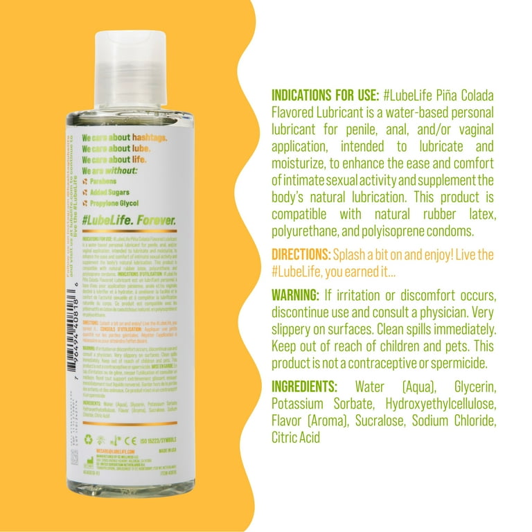 2 pack) LUBELIFE Pia Colada Flavored Lubricant For Sex, Paraben-Free  Water-Based Lube, 8 fl oz - Walmart.com