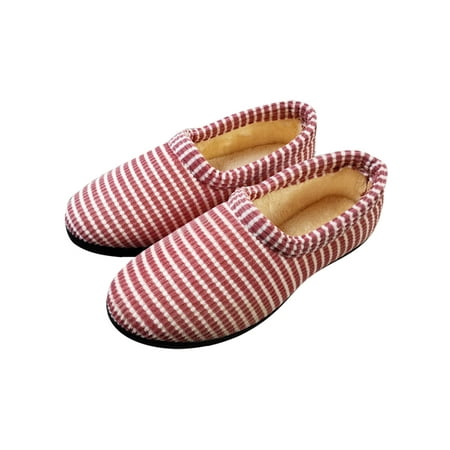 

Gomelly Women s Casual Winter Warm Slipper Lightweight Corduroy Loafer Slippers Indoor Bedroom Anti-Slip Round Toe House Shoes Red 8