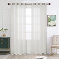 thumbnail image 1 of EcoNesxp Burlap Linen Tulle Curtains for Living Room 2 Piece Ivory 95 Inch 54 x 95 Inch, 1 of 5