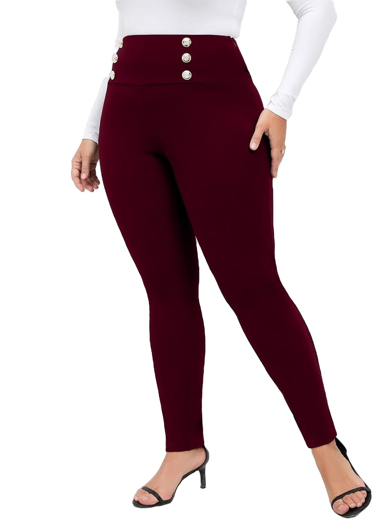 Elegant Solid Skinny Maroon Plus Size Pants Women s Walmart elegant-solid-skinny-maroon-plus-size-pants-women-s-walmart