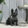 thumbnail image 2 of GDF Studio Rilo Outdoor Cast Stone French Bulldog Garden Statue, Matte Black, 2 of 7