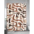 thumbnail image 5 of Shower Curtains Abstract Ombre Brown Stripes Bath Curtain Modern Art Waterproof Bathroom Shower Curtain Set with Hooks Decoration 72 x 72 Inches, 5 of 7
