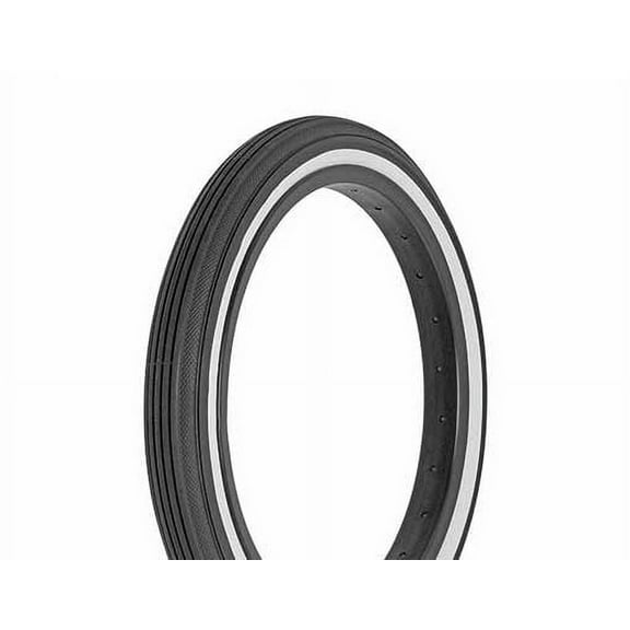 Bike Tire, Bicycle Tire 16 x 1-3/4 S7 Black/White Side Wall. 16" Slick III tire 16 inch by 1-3/4 inch