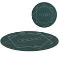 thumbnail image 2 of Soozier 24 inch Round Poker Mat, Texas Hold'em Non-Slip Poker Table Top Dark Green, 2 of 9