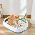 thumbnail image 3 of STARTIST Semi Enclosed Cat Litter Box Durable Deep Toilet Easy to Clean High Sided Green, 3 of 7