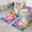 Rainbow Tie Dye, variant on Rainbow Tie Dye Swirl Pattern Bathroom Rugs Sets 3 Piece,Toilet Cover Set,Absorbent Non Slip Bathroom Mats Sets with U-Shaped Contour Rug Toilet Rug Set