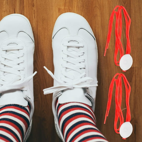 ELAYARD Red Flashing Shoelaces 1 Pair with 4 Light Modes for Night Safety and Outdoor Sports Activities