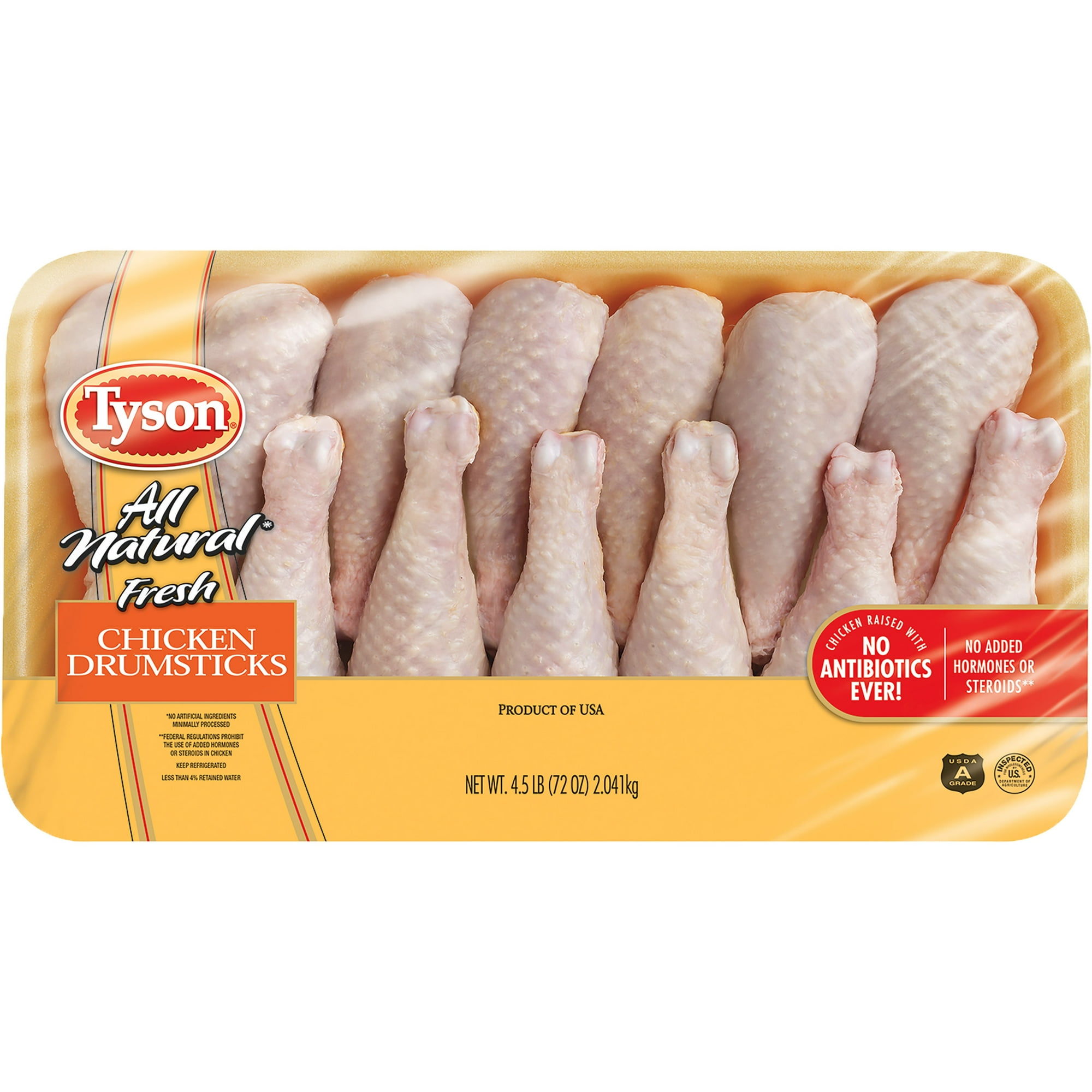 Tyson All Natural Fresh Chicken Drumsticks Family Pack, 4.5 lb