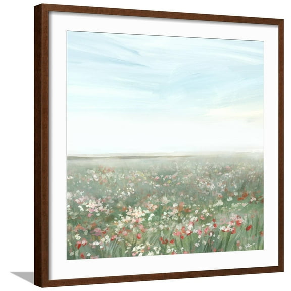 Art.com Wildflower Meadow II Art Print by Isabelle Z, Brown Frame Wall Art, 29" x 29"
