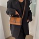 thumbnail image 3 of Bolso de mano de piel sintética para mujer, bandolera de piel, bolso de hombro de moda para mujer, color caqui oscuro, 3 of 5