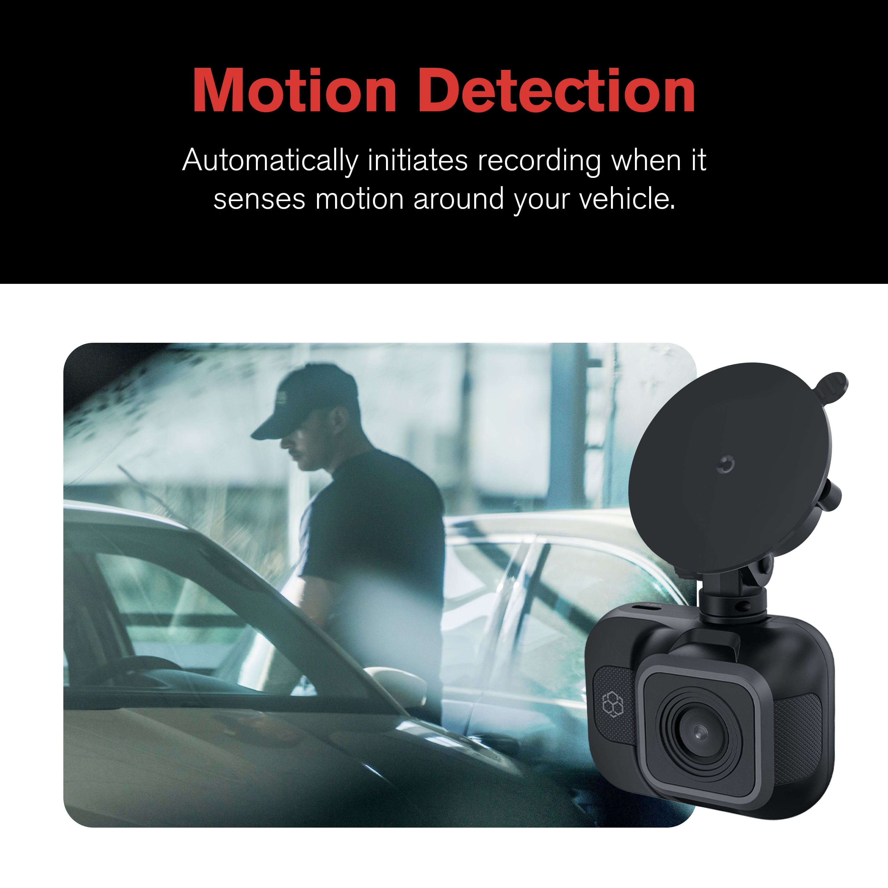 YADA Roadcam 1080p Compact Dash Cam with G-Sensor Smart Collision Detection, Motion Sensor Built-in, Full-HD Night Parking Surveillance, Easy Windshield Mount, BT533146F, YADA 1080P ROAD CAM GEN 2