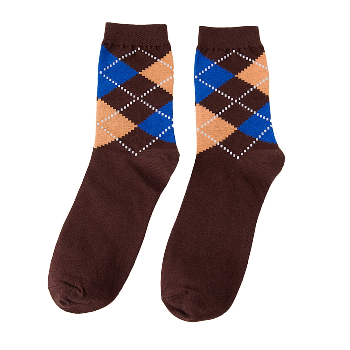 Men's Socks Fashion Plaid Cotton Casual Socks Crew Socks Winter Socks