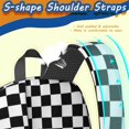 thumbnail image 5 of Black and White Checkered Pattern 17" School Backpacks for Teens,Waterproof Oxford Fabric,S-Shape Padded Straps for School,Travel,Hiking,Camping, 5 of 6